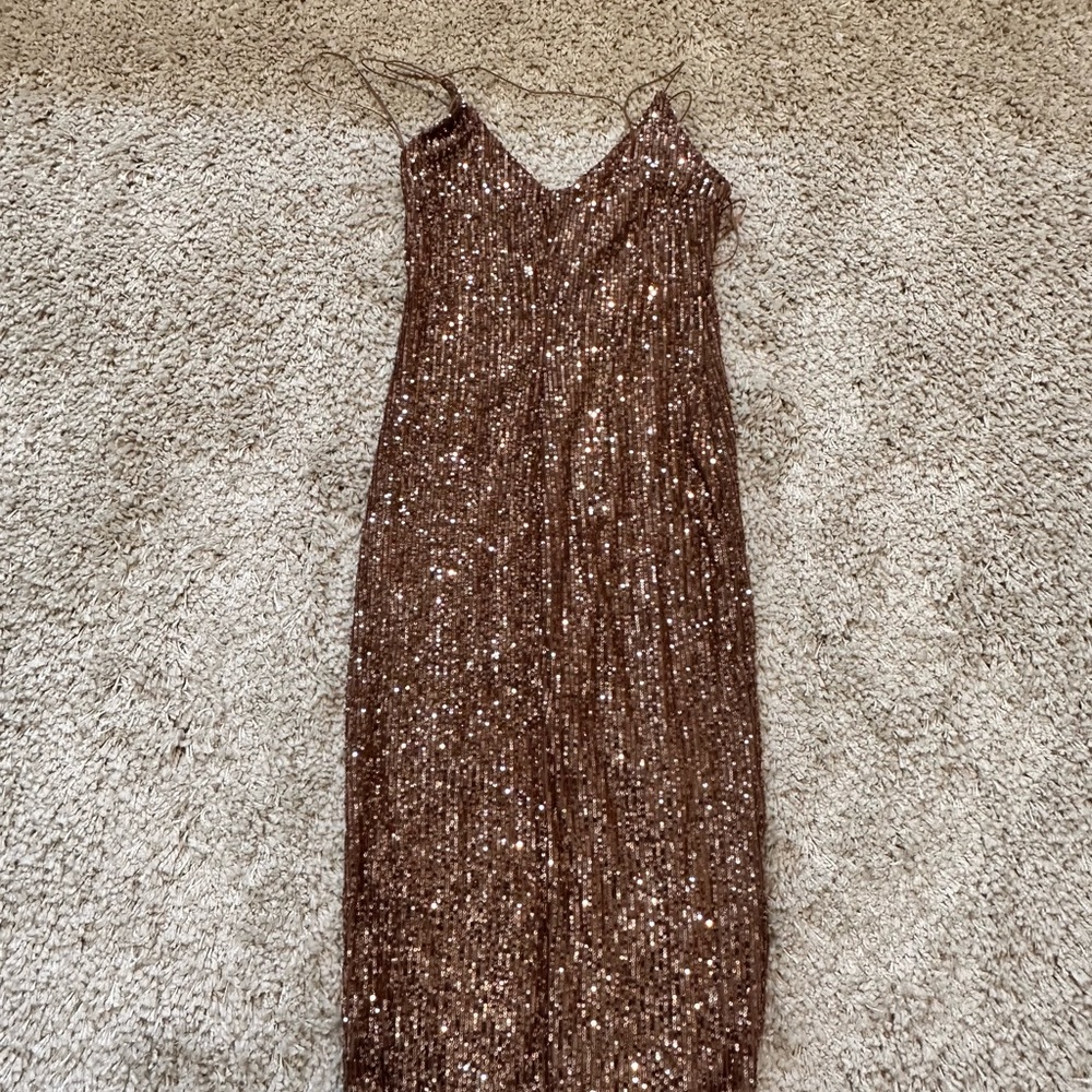 Brown sequin dress